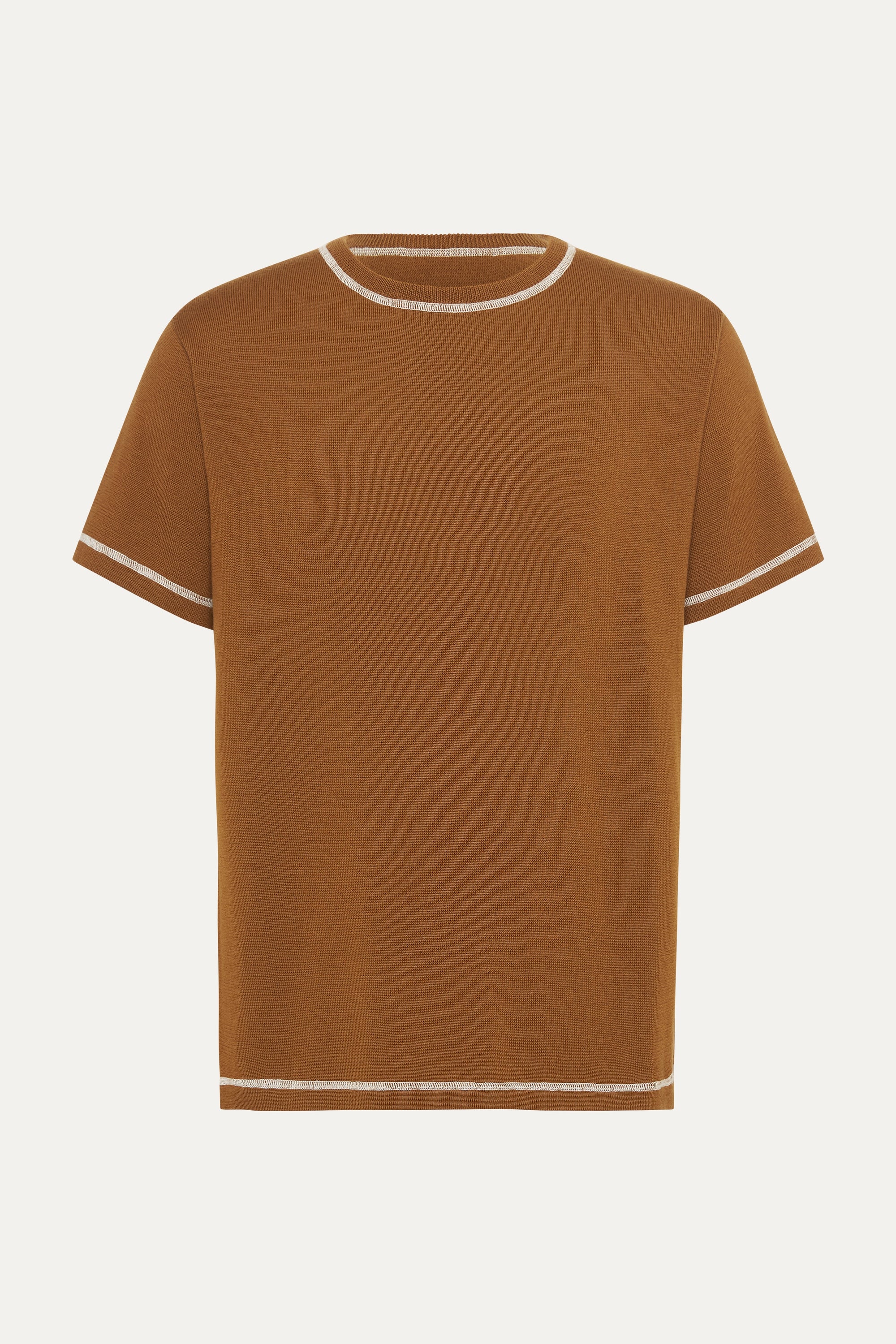 Merino Wool Deep Tan Contrast T-Shirt – CHARLTON