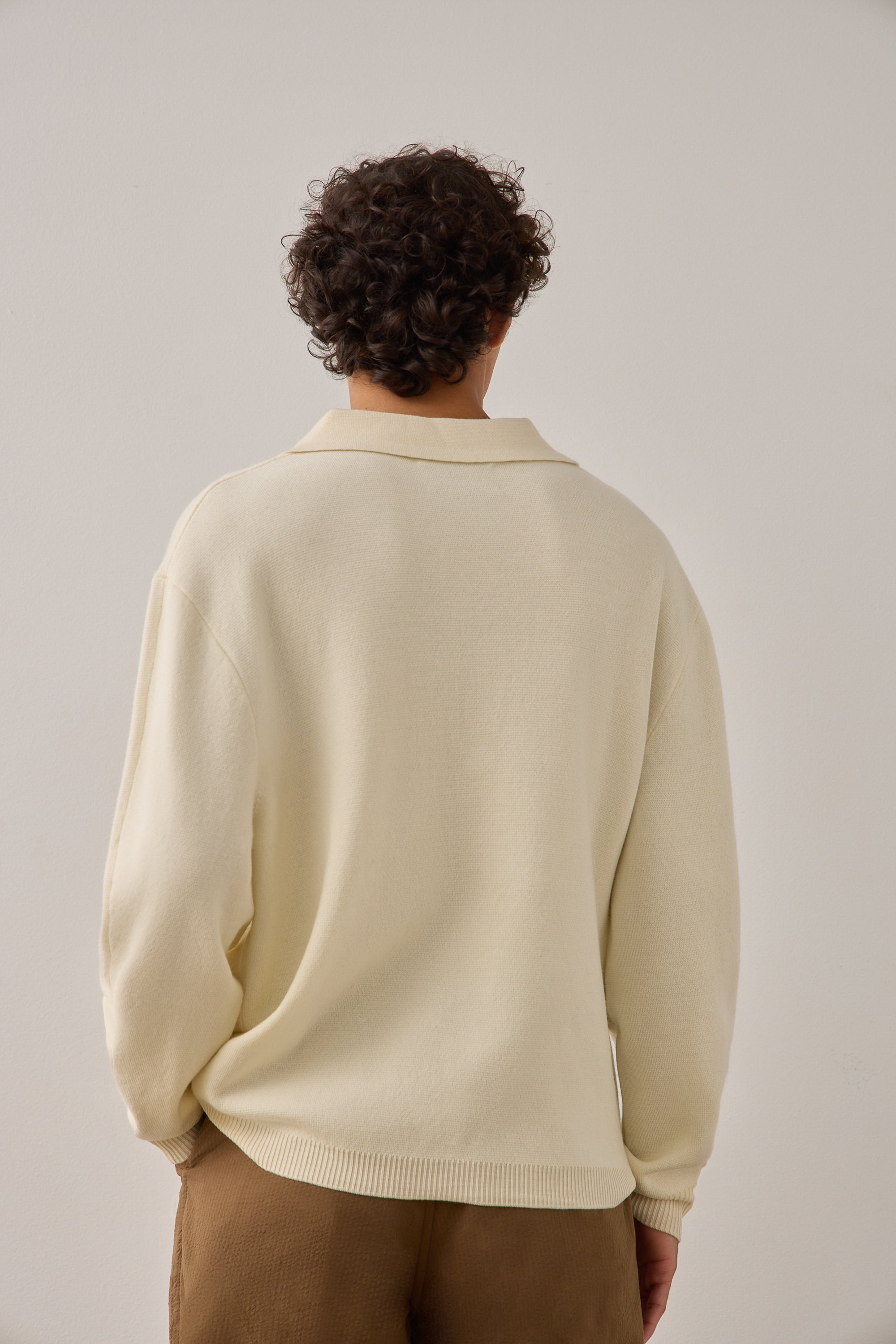 L/S Merino Wool Shirt Jacket in Cream